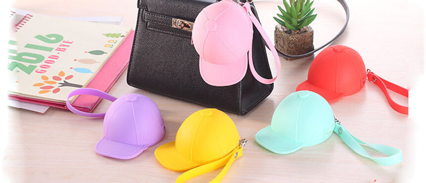 silicone coin purse hat design sport mini purse