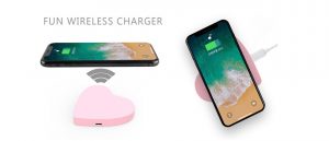 custom heart design wireless charger creative gifts soft skin