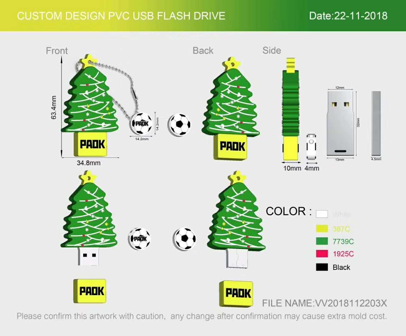 Custom design PVC Cartoon USB flash drive