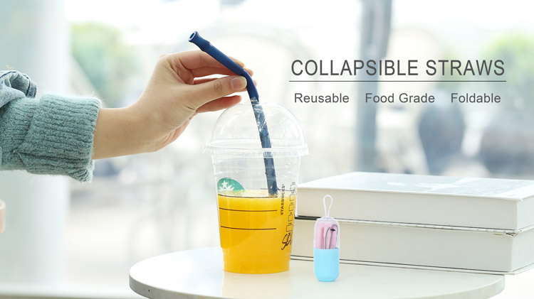 collapsible silicone straw