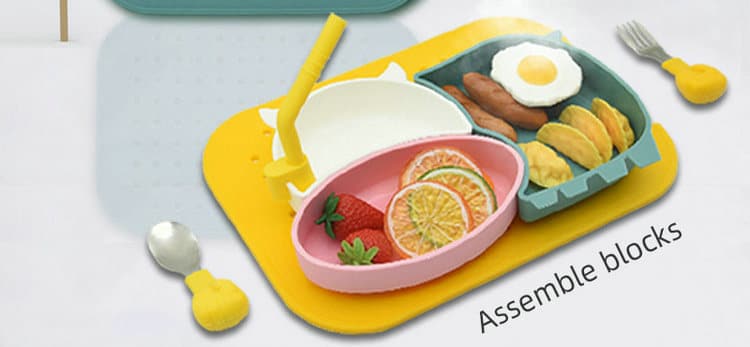 building block silicone dinnerware